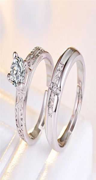 

wedding rings personalized stainless steel adjustable iron tower and cross lovers ring 2pcspair7420464, Slivery;golden