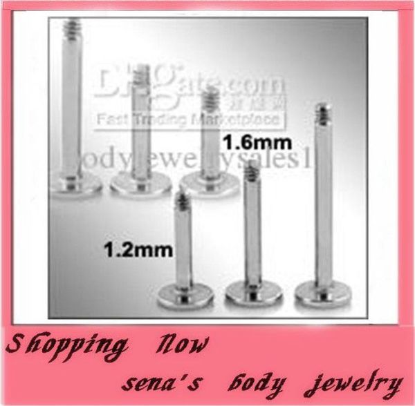 

l21wholes 300pcslot mix 6 8 10mm body jewelry lip piercing labret bar1852504, Black