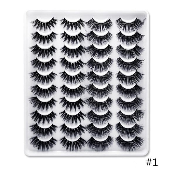 

whole 20 pairs in one tray 3d mink natural eyelashes set factory 1153272