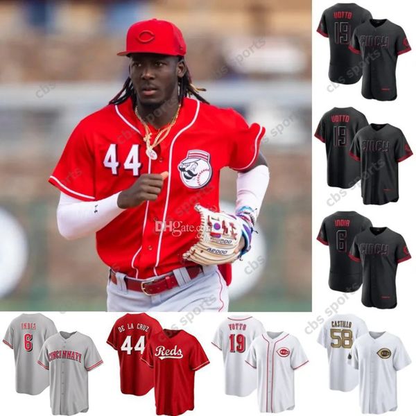 

elly de la cruz 44 custom reds 2023 black city connect jersey ken griffey joey votto joe morgan tyler stephenson jonathan india tj friedl ni, Blue;black