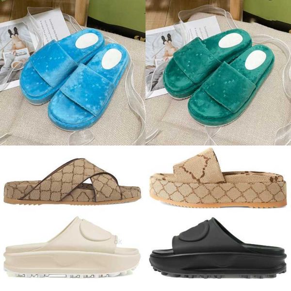 

designer women platform sandals womens slide white black red blue slippers with box