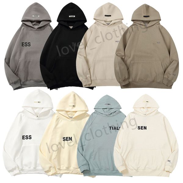 

men hoodies designer hoodie essentail sweatshirts hoody women high street ess loose hoodie couple cotton pullover long sleeves size s-xl, Black