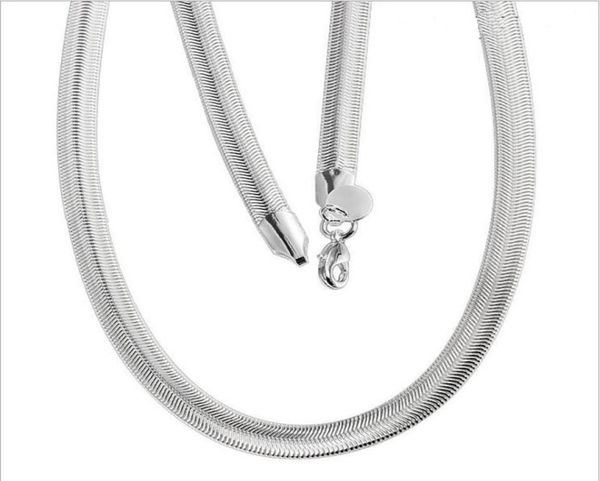 

fashion plated sterling silver chains necklace 20inchs*10mm flat necklace dhsn209 925 silver plate chains jewelry3941343