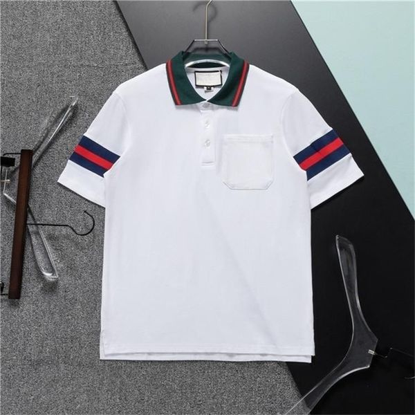 

lapel polo shirt men's short-sleeved t-shirt men 2023 new summer trend brand all casual half-sleeved m-3xl g64, White;black