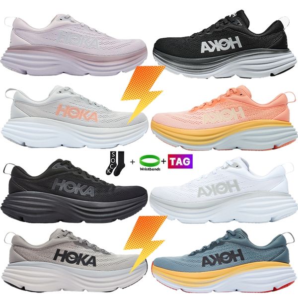 

hoka bondi 8 running shoes designer men sneakers womens shoe lilac marble black white harbor mist lunar rock shell coral peach parfait tripl