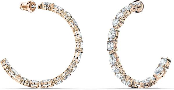 

designerswarovski tennis deluxe jewelry collection rhodium rose gold tone finish clear crystals, Silver