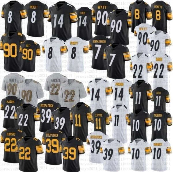 

men women youth kenny pickett george pickens football jersey najee harris trubisky chase claypool t.j. watt minkah fitzpatrick ben, Black;red