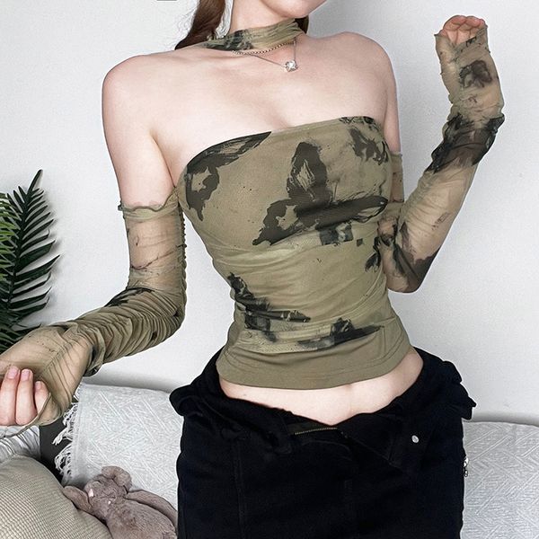 

women's t-shirt wome print long sleeves design t-shirt spring summer crop clothes bodysuit fashion tees y2k goth 230721, White