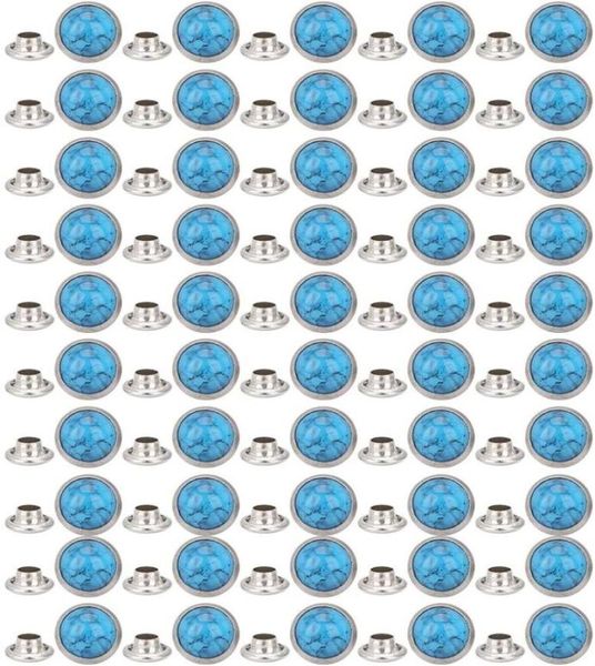 

tsunshine components blue turquoise rapid rivets studs diy leathercraft for bag shoes bracelet tandy leather8155728, Blue;slivery