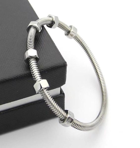 

stainless steel jewelry screw bracelet fashion bracelet luxury designer jewelry women bracelets iced out bracelet bangle5405293, Black