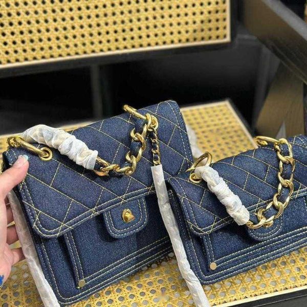 

cc crossbody bag luxurys handbags x denim shoulder bag womens designer bag gold chain fashion classic solid color diamond lattice purse hand