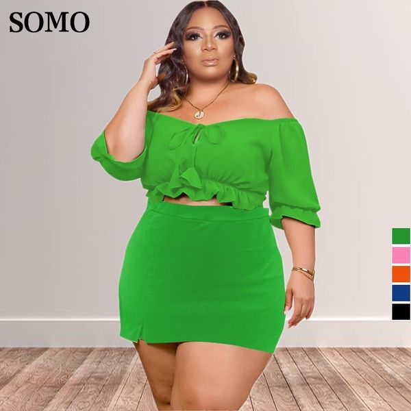 

women's plus size tracksuits women clothing off shoulder two piece set one word collar mini culottes summer outfits wholesale drop 2307, Black
