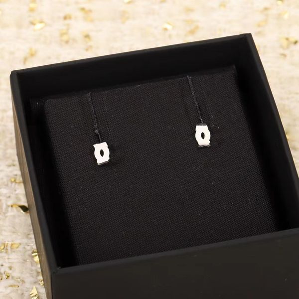 

2023 mixed simple fashion style drop earring channel smooth words c shape for women ccity wedding jewelry gift with box mx4g, Golden;silver