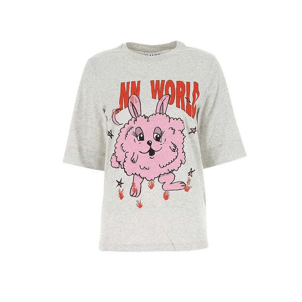 

2023 spring and summer new small crowd design sense gan letter printing loose round neck middle sleeve t-shirt short sleeve female, White