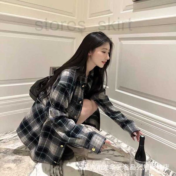 

women's blouses & shirts designer 23 new plaid boyfriend style shirt coat pole version pair casual lazy c8pq, White