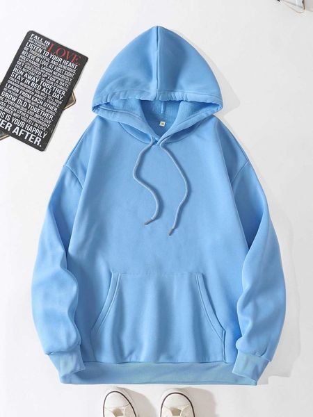 

men 's fashion men plus kangaroo pocket drawstring lined hoodie