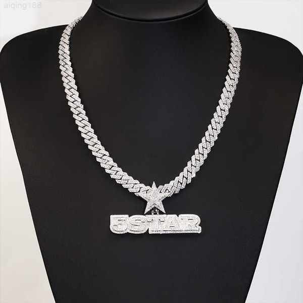 

new design 5 star pendant s925 handmade insert moissanite pass diamond tester pendant for hiphop chain, Silver