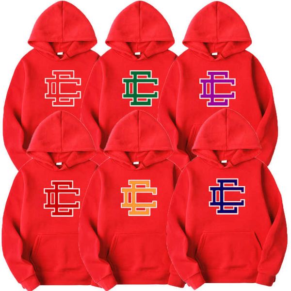 

designer ee hoodie fashion double e pattern hoodies mens womens loose streetwear clothing lovers street tracksuit pullover hooded sweatshirt, Black