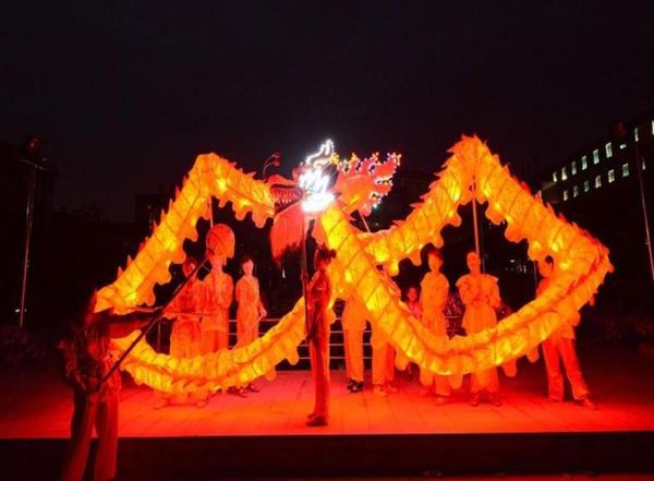 

18m size 3 for 10 people chinese spring day led lights dragon silk print fabric light dragon dance dragon folk festival celebratio4262676, Black;red