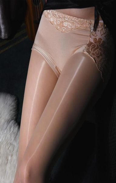 

socks hosiery plus size 45115kg women underwear lace thin sheer oil glossy crotchless pantyhose open crotch tights sto6814307, Black;white