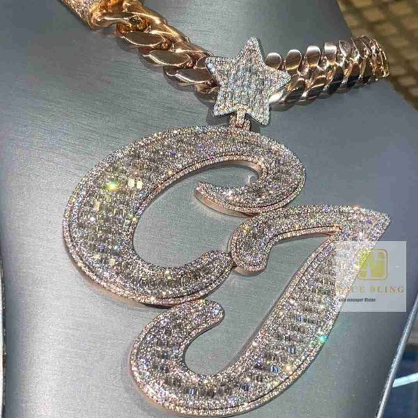

wholesale price vvs moissanite custom sterling silver 925 iced out pendant