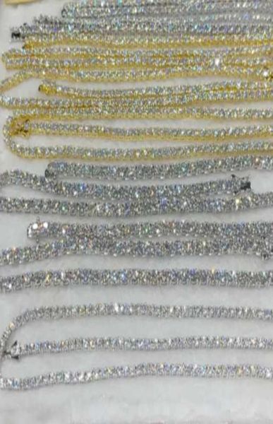 

factory whole iced out 925 vvs moissanite diamond tennis chain bracelet necklace 3mm 4mm 5mm 6mm 8mm custom 10k 14k gold6919294, Silver