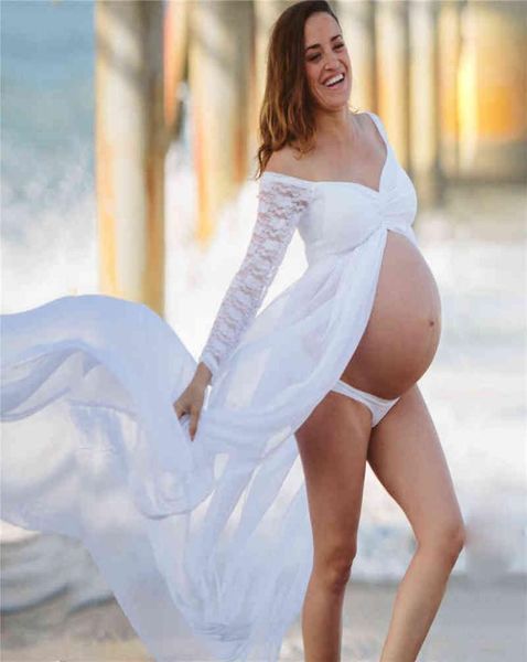 

maternity dresses white lace maternity dress pography long pregnancy shooting dresses split for women pregnant maxi gown f9334331