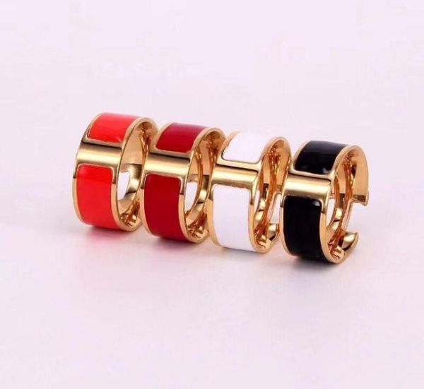 

18k gold plated ring for men women classic silver enamel color lovers gift jewelry9959358