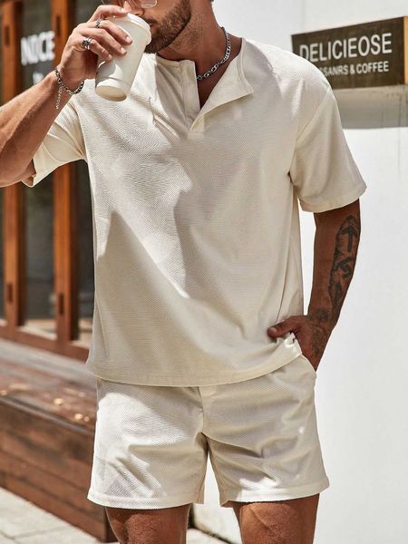 

men's clothing men drawstring waist shorts, White;black