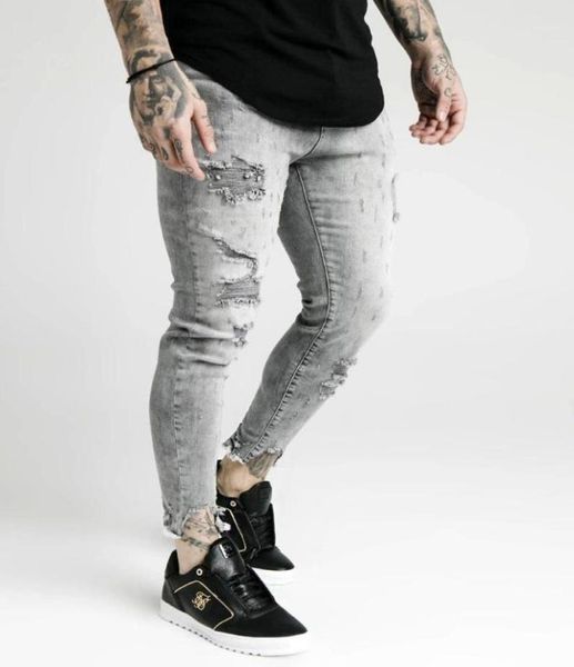 

men039s jeans siksilk cropped slim fit gray0123456783872641, Blue