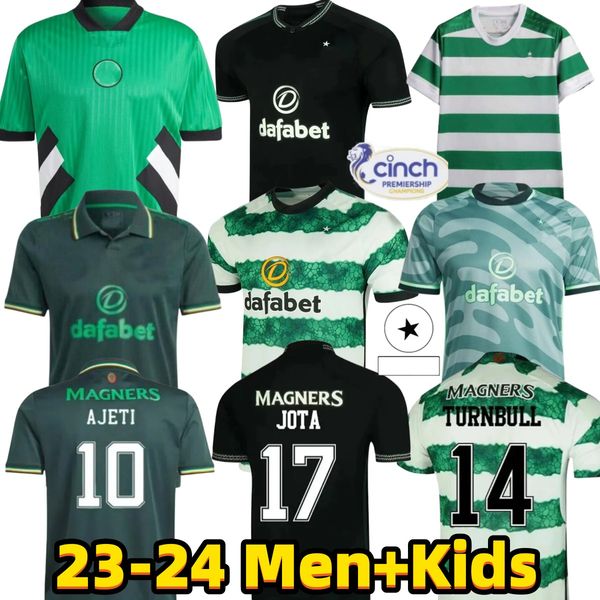 

jota 23 24 celtic soccer jerseys home away kyogo edouard 2023 elyounoussi turnbull ajeti christie jota griffiths forrest 2023 2024 football, Black;yellow