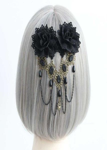 

handmade gothic jewelry lace flower hairpin hair jewelry fashion women039s hair pin women accessories2137210, Golden;silver