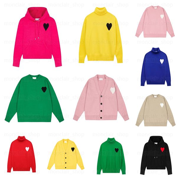 

paris mens sweaters y2k hoodies designer heart classic knitwear sweater womens candy-colored pullover sweater cardigan crew neck streetwear, White;black