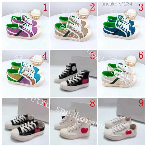 

2023 designer kids shoes children boys and girls toddler basketball shoe outdoor sports blue black white red little casual tennis shoes size