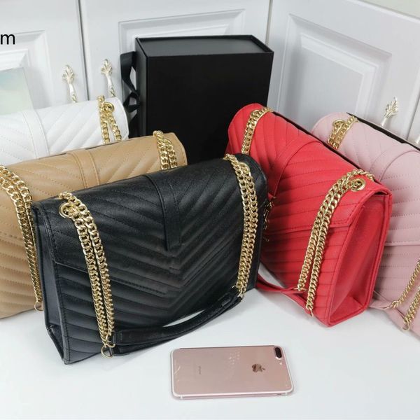 

2023-2 women luxury brand shoulder bags totes chains double flap genuine leather handbag fashion designer cross body purse calfskin caviar c