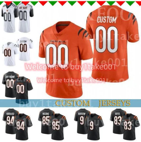 

football jerseys bengals''custom 9 joe burrow 2 evan mcpherson 91 trey hendrickson 1 ja'marr chase 94 sam hubbard 55 logan wi, Black;red