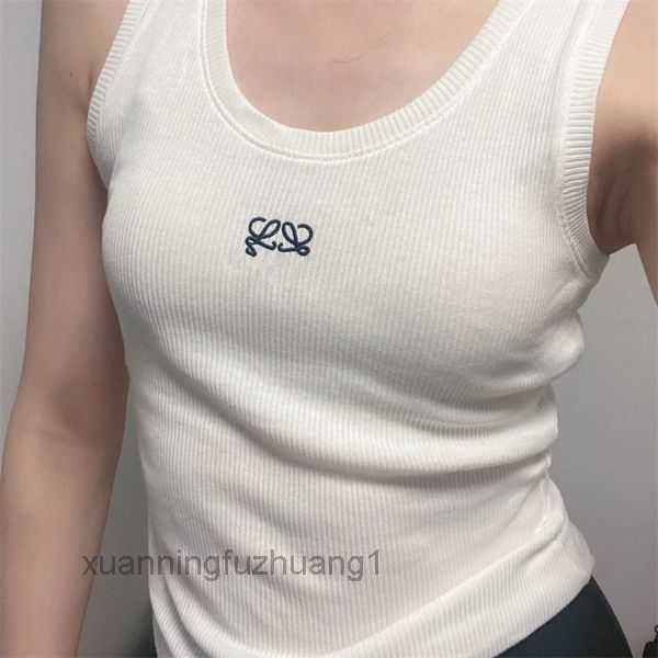 

designer shirt woman lowe cropped knits tankem broidered womens sleeveless sport tee yoga summer vests fitness anagram sports bra mini q2js, White