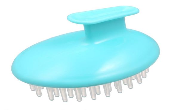 

shampoo brush silicone head body shampoo scalp massage brush comb hair washing combs shower bath brushes9408021, Silver