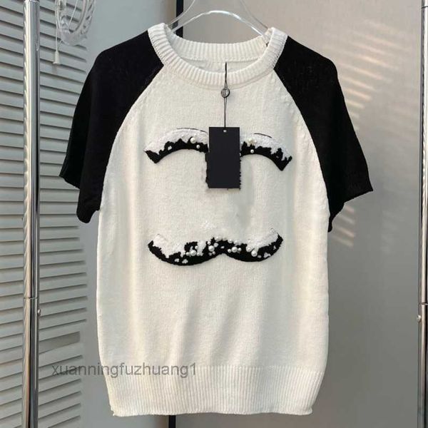 

2023 womens designer shirt tracksuit summer high edition relaxed simple versatile couple round neck sleeve ly5n, White