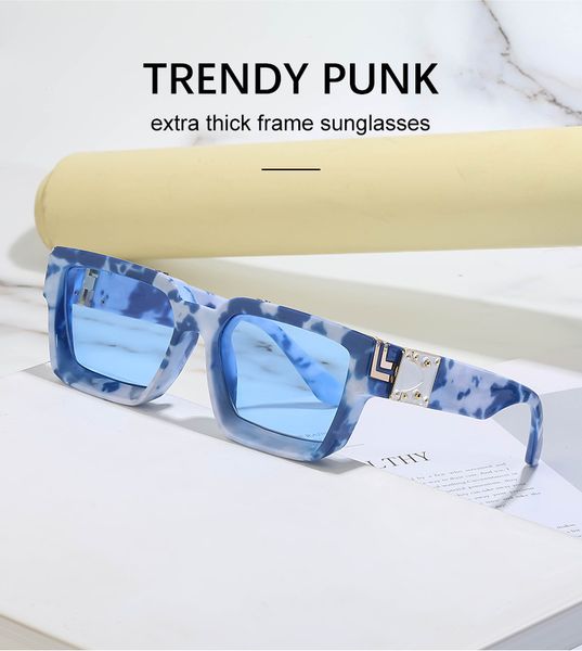 

suitable for europe and the united states crowd of square framed sunglasses men women 17 colors sunglassesp, White;black