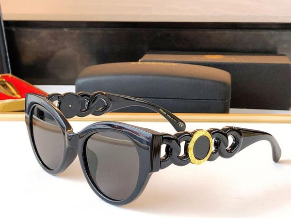

realfine888 5a eyewear vs ve4408 meidussa chain round luxury designer sunglasses for man woman with glasses cloth box ve4409, White;black