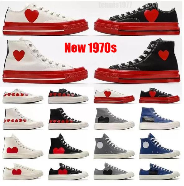 

1970 women shoes red heart casual 1970 shoes 1970s big eyes chuck hearts 70s hi skate platform shoes classic canvas materials men skateboard, Black