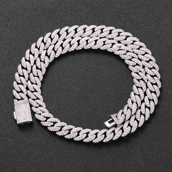 

sell drop shipping iced out cuban link vvs diamond hip hop 10mm moissanite cuban chain, Silver