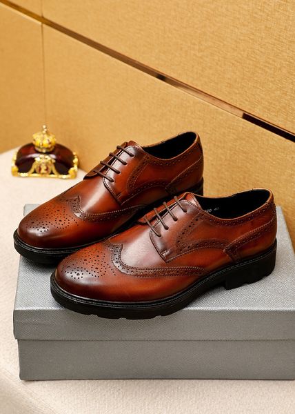 

2023 men fashion dress shoes genuine leather business office work formal loafers male brand designer party wedding flats size 38-45, Black