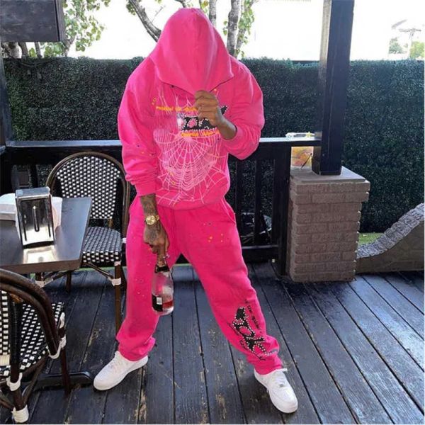 

Men' Hoodies Sweatshirts Pink Mens Sp5der 555 Spider Hoodie Designer Men Puff Print Hoody Young Thug Pullover Nevermind the Heres Slime Polyester Designer hoodie