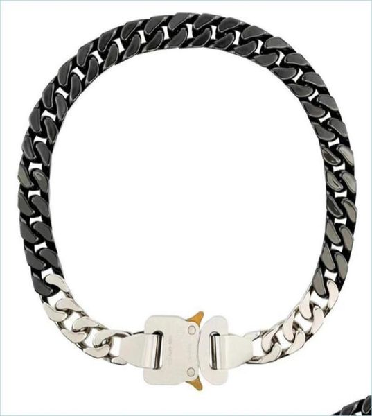 

pendant necklaces ins 1017 alyx 9sm necklace ceramic stitching titanium steel buckle cuban chain hiphop tide drop delivery 2022 j9189118, Silver