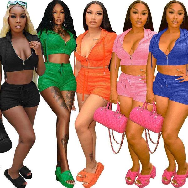 

dn direct pants supply women s summer hooded jacquard fashion casual set, White