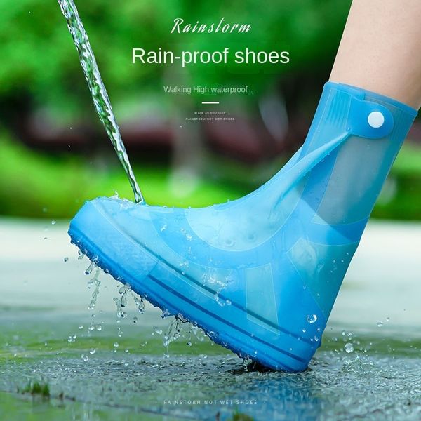 

rain boots shoes cover men''s waterproof proof antiskid thick wearresistant silicone glue 230721, Black;red