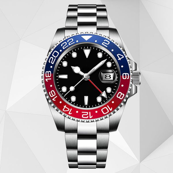 

fashion mens luxury watch cola gmt 40mm movement watches oyster bracelet automatic mechanical ceramics bezel stainless steel waterproof lumi, Slivery;brown