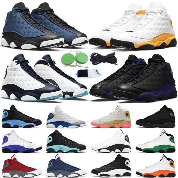 

designer jumpman 13 13s basketball shoes navy del sol university blue obsidian flint lucky green court purple black cat 13 mens trainer spor